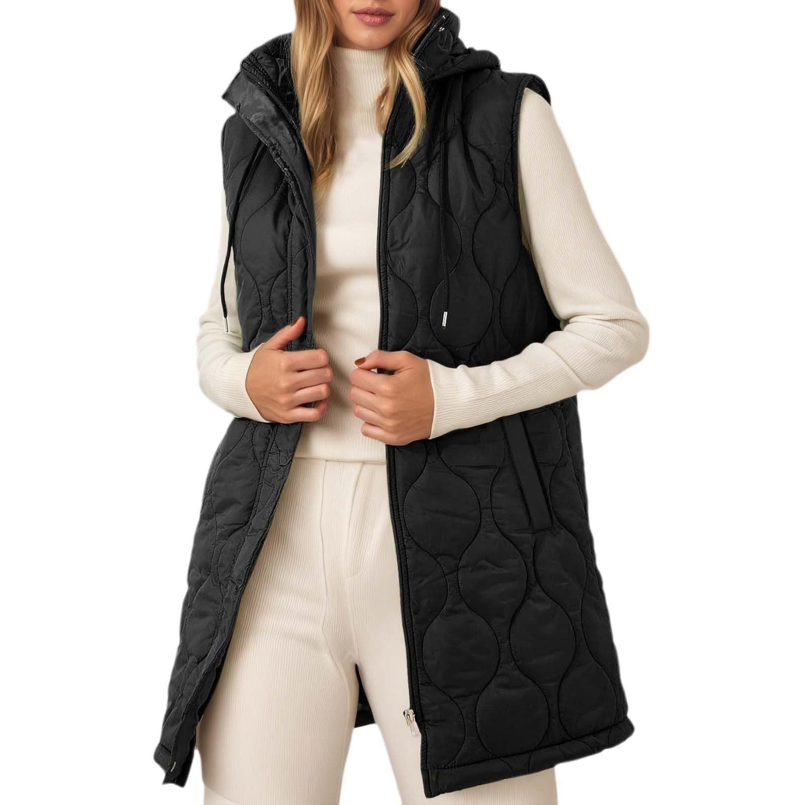 Chaleco de plumas largo para mujer ideal para paseos cotidianos en invierno 6