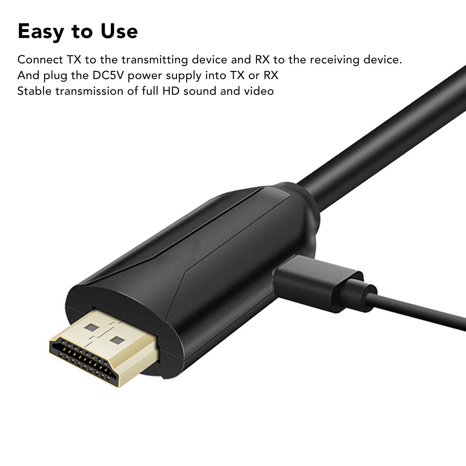 Extender HDMI, Trasmettitore e Ricevitore Ethernet da HDMI Maschio a RJ45 su Singolo Cat 5e / 6 1080p Fino a 60 M Extender per PC, Console di Gioco, Lettori Multimediali, ecc.