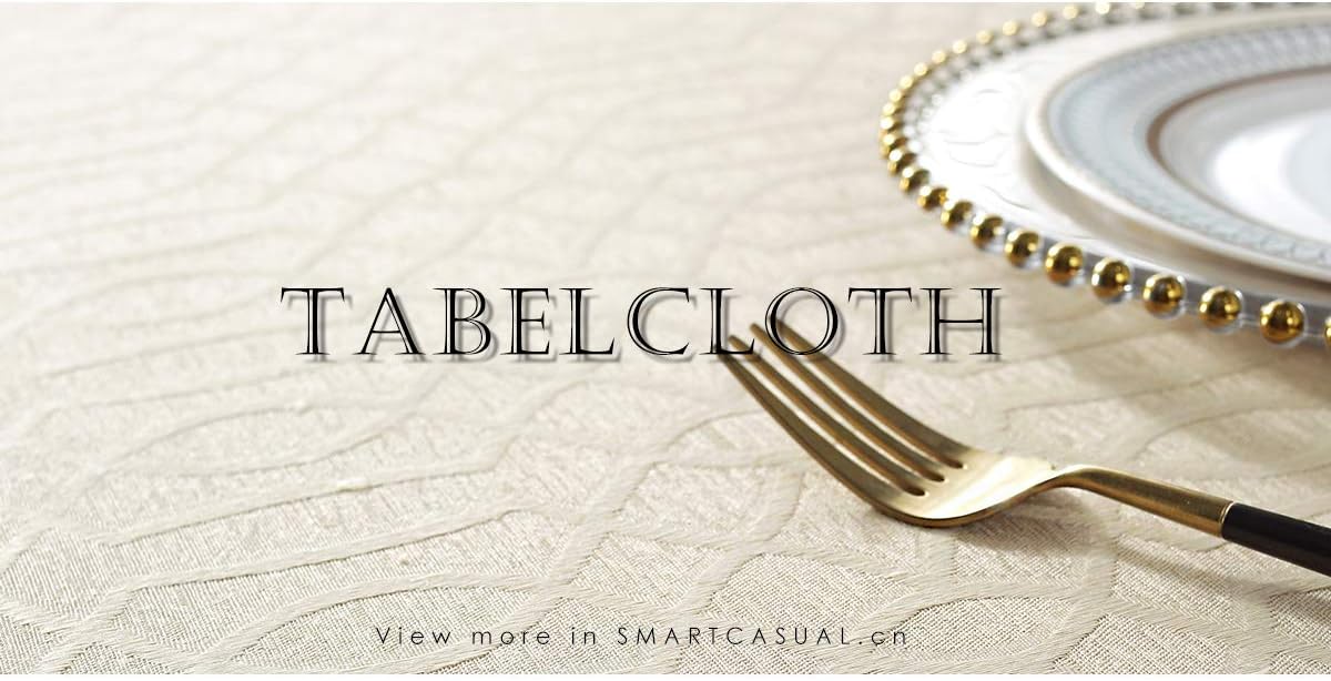 SMART&CASUAL Table Cloth Rectangle Jacquard Waved Waterproof Spillproof Wrinkle Free Washable Fall Tablecloth Decorative Cover Holiday Parties Kitchen Dining (Gold 60" x 120")