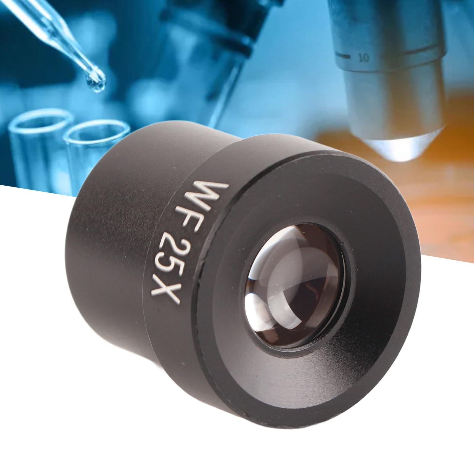 Fafeicy Ocular WF25X para Microscopio, Gran Angular, Lente de Vidrio Óptico, 23mm, Alta Transmitancia