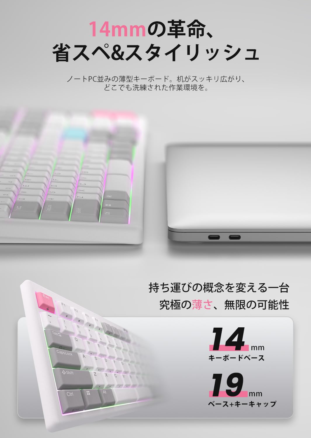 Amazon | NiZ キーボード 【L99】 超薄型静電容量無接点方式