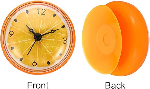 Miniatura 3 de PATIKIL Reloj de ducha impermeable, sin tictac, silencioso, mini reloj de pared con ventosa para baño, cocina, decoración del hogar, amarillo/negro