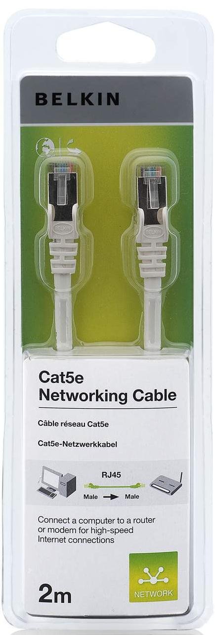 Belkin BLK-A3L791cp02MWHHS 2m Beyaz CAT5 Kablo