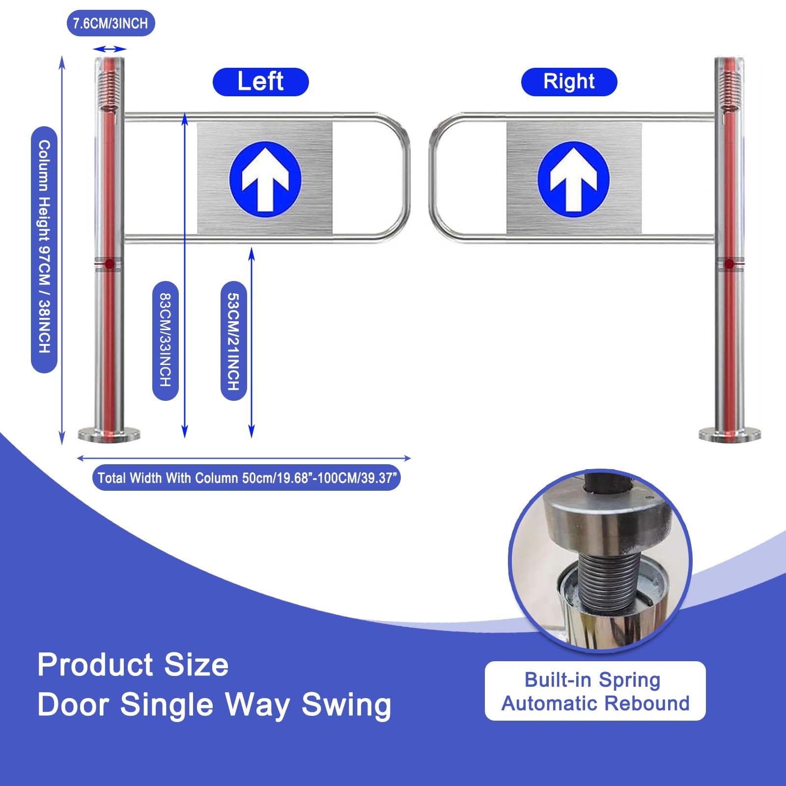 Porta a battente (larghezza 50100 cm) in acciaio per negozi, cortili, magazzini, controllo accessi Solut