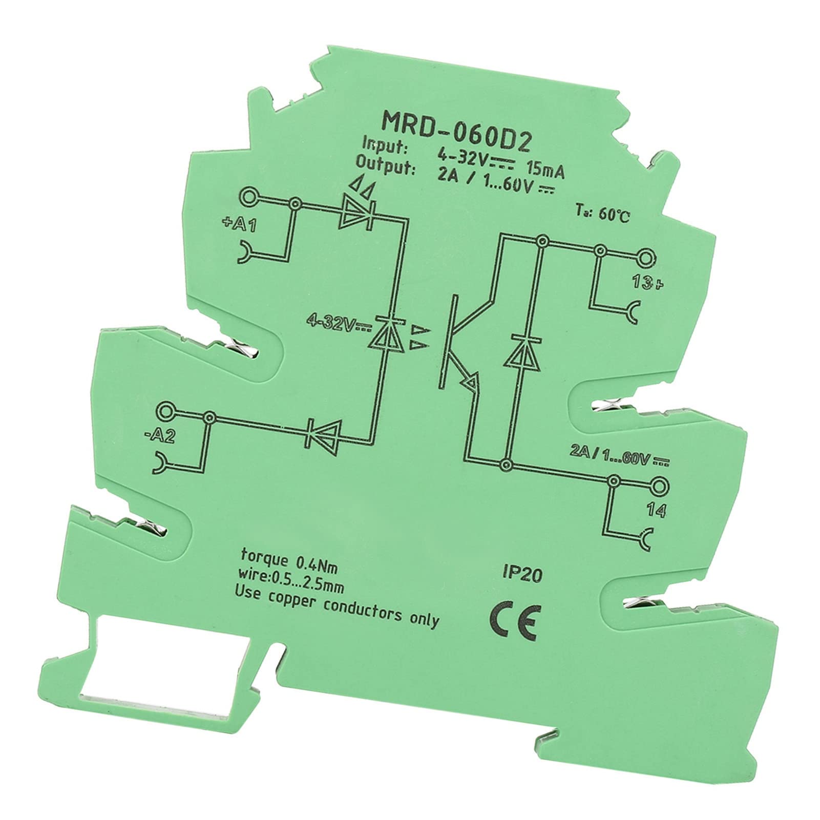 Moduł przekaźnika, MRD-060D2 ultracienki 6,2 mm moduł przekaźnika półprzewodnikowego wejście 4-32 V DC NIE
