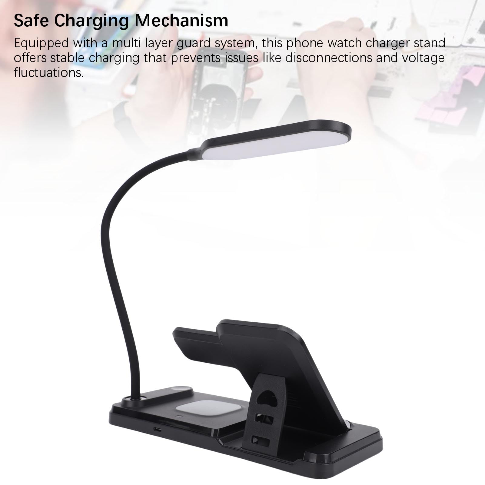 Station de Charge Pliable 3 en 1, Chargeur sans Fil Rapide 15 W, Adaptateur de Voyage, Lumière pour Téléphone, Montre, écouteurs, Chargeur de Plusieurs Appareils