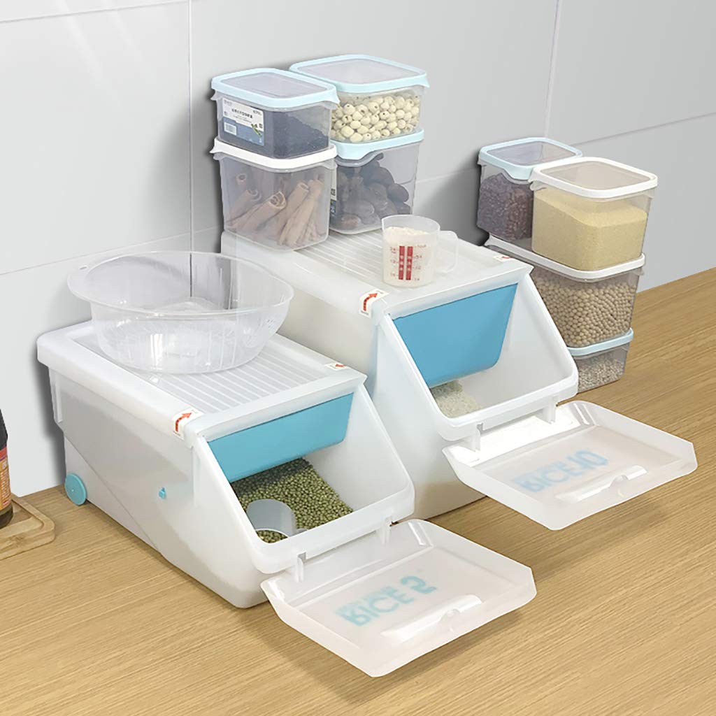 Contenitori Alimenti Ermetici, Contenitore Cereali Durevole, Contenitore in Plastica Trasparente Antiumidità E Resistente agli Insetti, Dimensioni: 33 * 19,5 * 22 Cm (5 L),Rosa