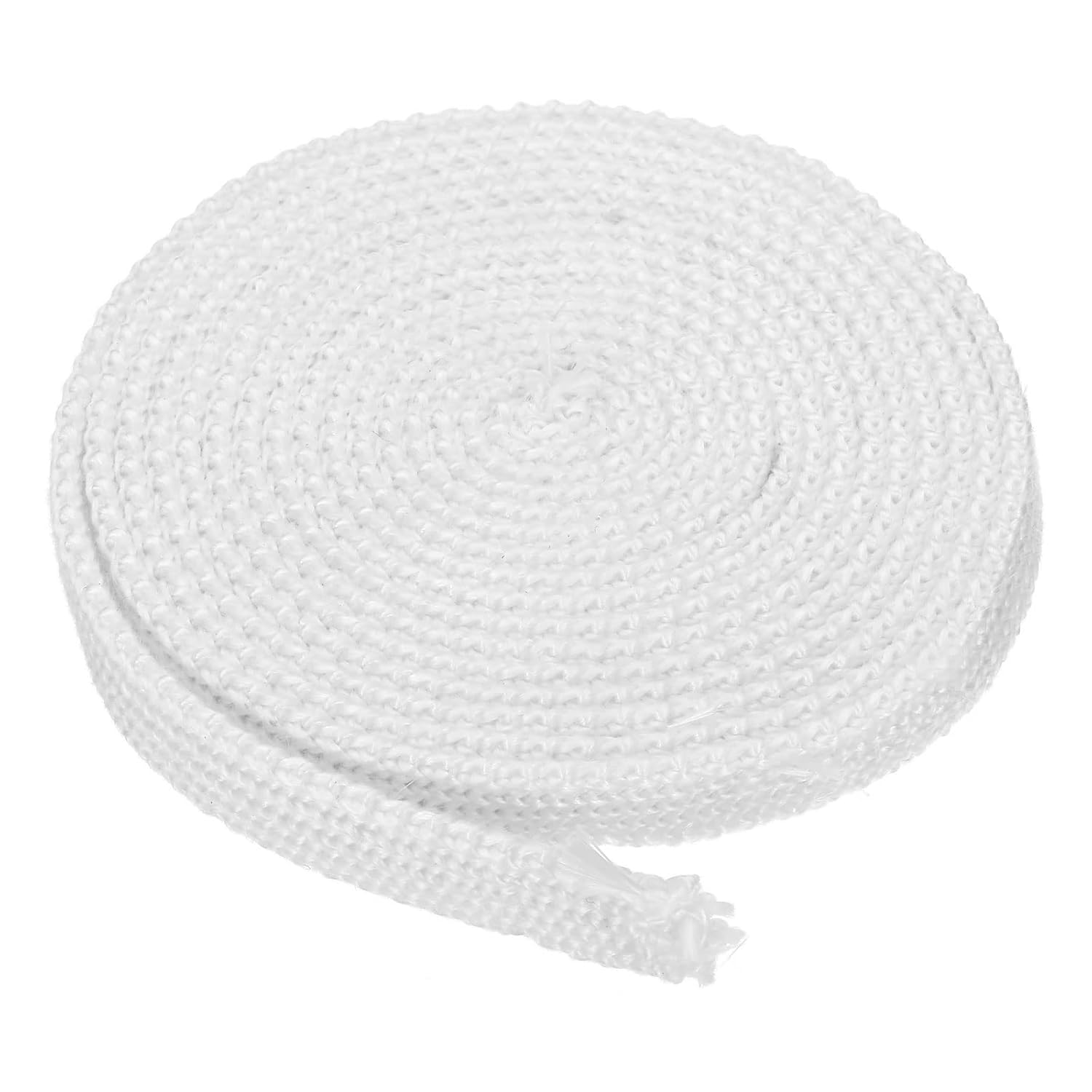 High-Temperature Resistant Fiberglass Wood Stove Gasket Seal Rope for Fireplace and Oven - White, 550°C Max(5/8inx1/8inx118in)