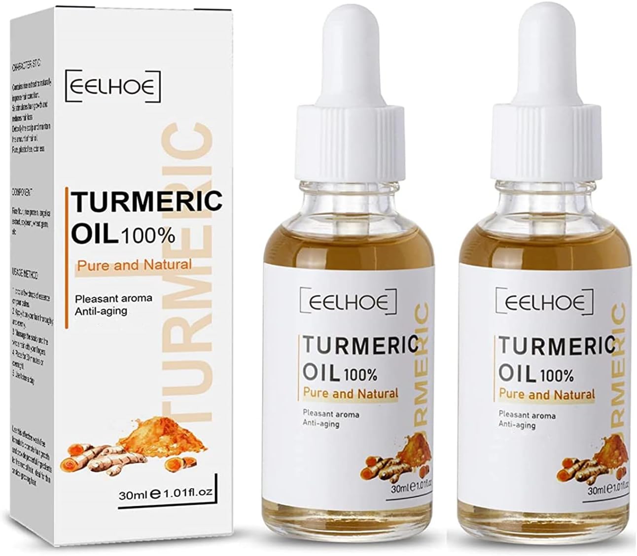 2 Pack Turmeric Dark Spot Corrector Serum Oil, Turmeric Repair Face Serum, Natural Turmeric Bright Skin Dark Spot Skin Care Moisturizing Repair Serum, Turmeric Oil for Face Dark Spots(30ml)