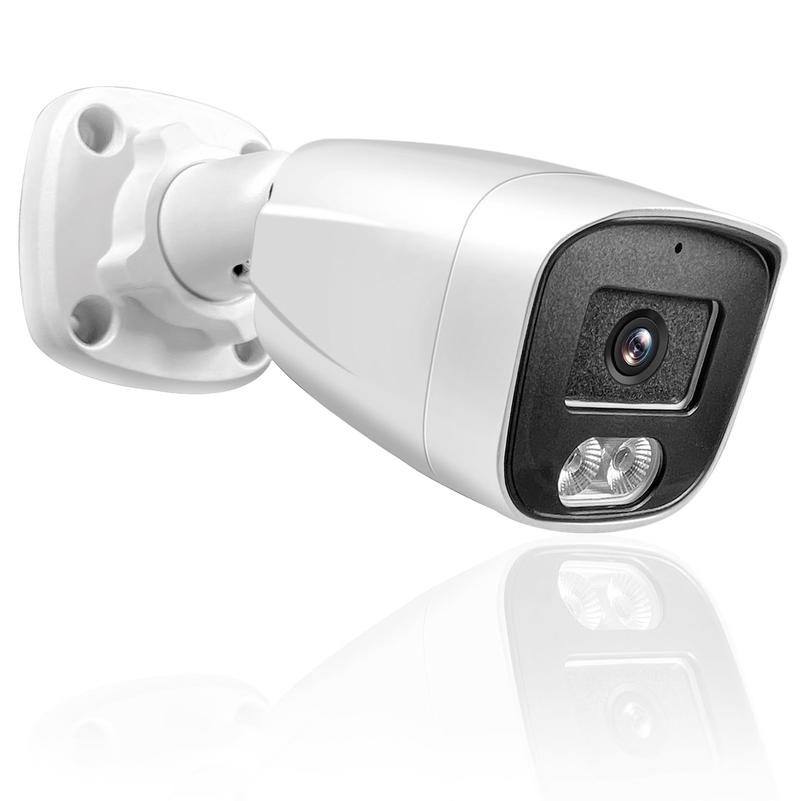 MWRCTV 4MP Wide Angle 3.6mm Lens 2560 * 1440 POE IP Security Surveillance Bullet Camera with Mic/Audio, Smart Dual Light AI Color Night Vision, IP67 Waterproof, NVR/RSTP