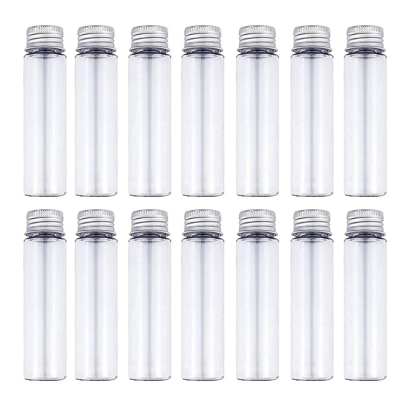 30 Tubos De Ensayo De Plástico Plano Transparente De 50 Ml Con Tapones De Rosca, 28 × 108 Mm