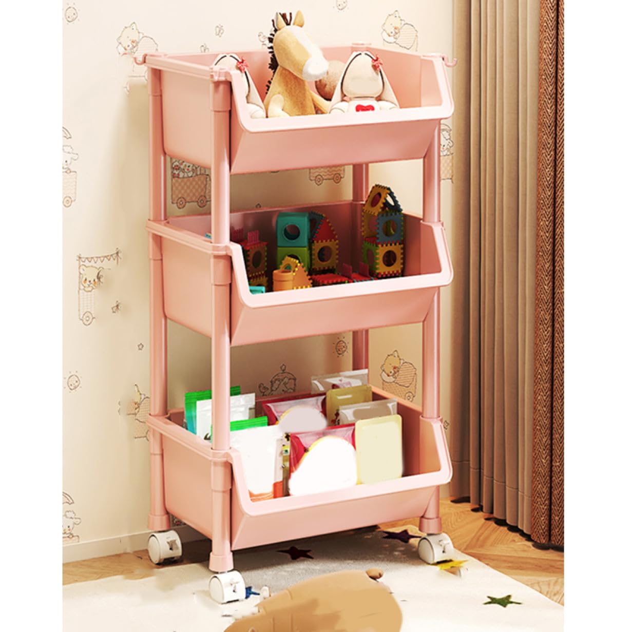 Amazon.co.jp: [FOQW] キッチン トイレワゴン 隙間収納 31.5*27*68cm