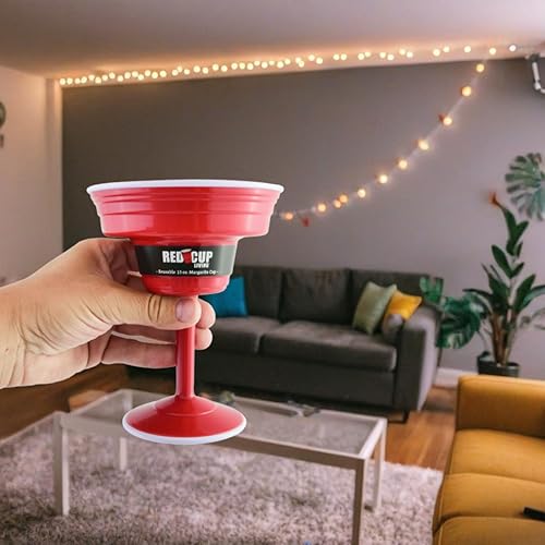 Miniatura 7 de Red Cup Living Vasos de Margarita de plástico, vasos grandes de 15 onzas  Copas de Margarita estilo copa roja, vidrio de Margarita gigante sin BPA,