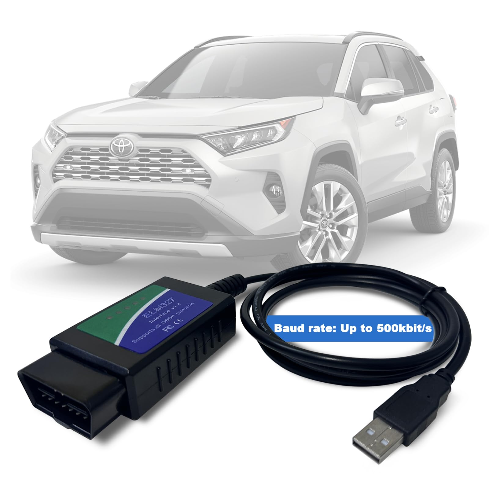 ELM327 OBD2 USB Diagnostic Cable Adapter with FT232RL FTDI2480 Chip
