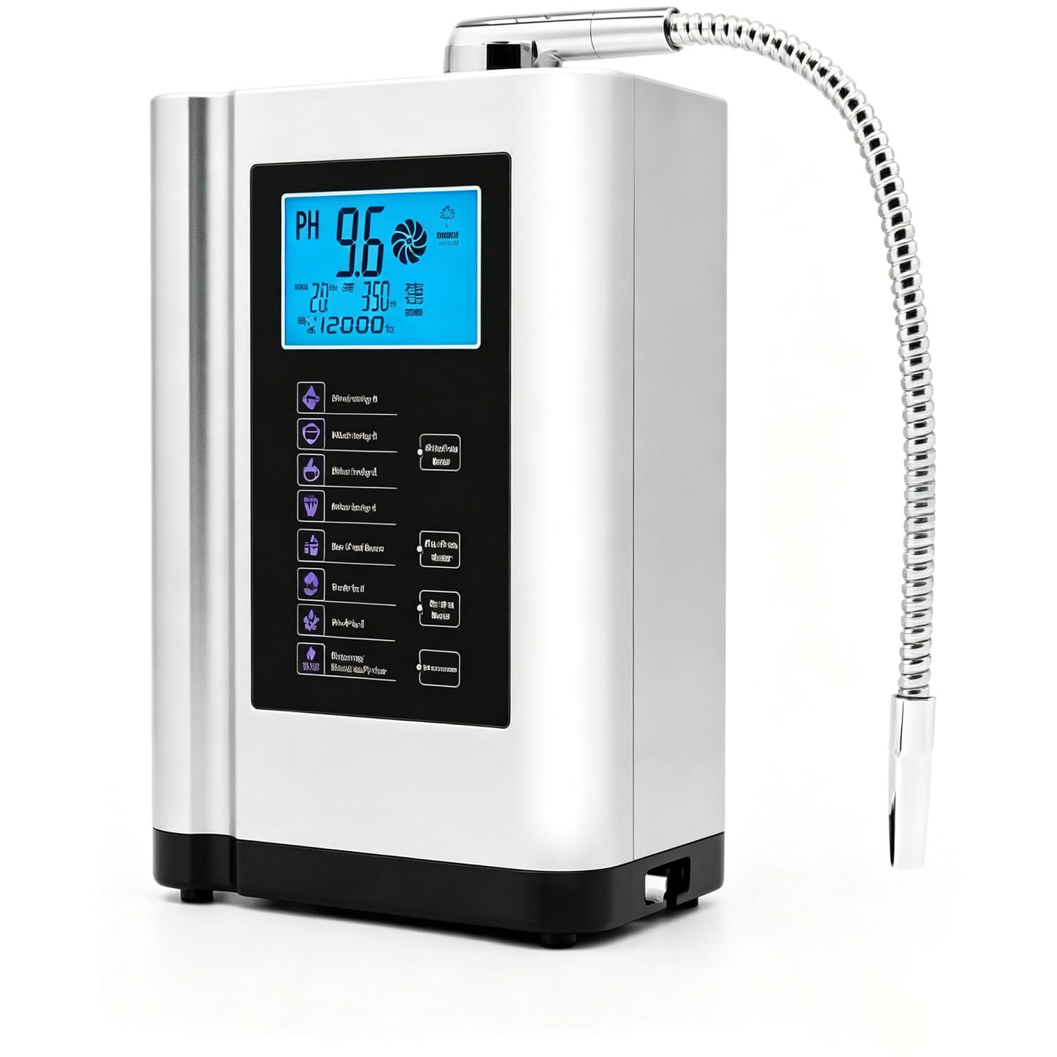 Máquina ionizadora de Agua alcalina, con Filtro Incorporado, Capacidad de 8000 L por Filtro, Produce Agua con pH de 3.5 a 10.5, hasta -500 mV ORP, 7 configuraciones de Agua White