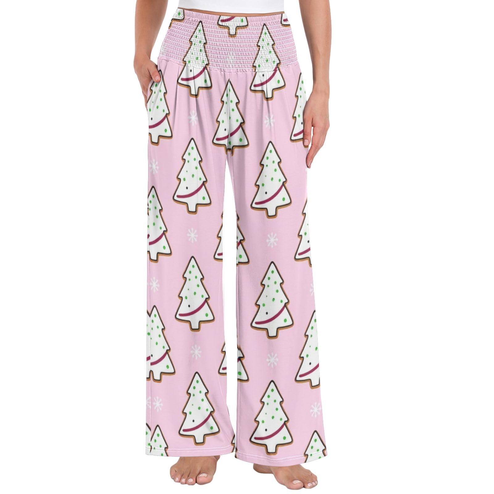 Blush Trees - Pantalones largos casuales para mujer, resistentes a las arrugas, pantalones casuales de viaje