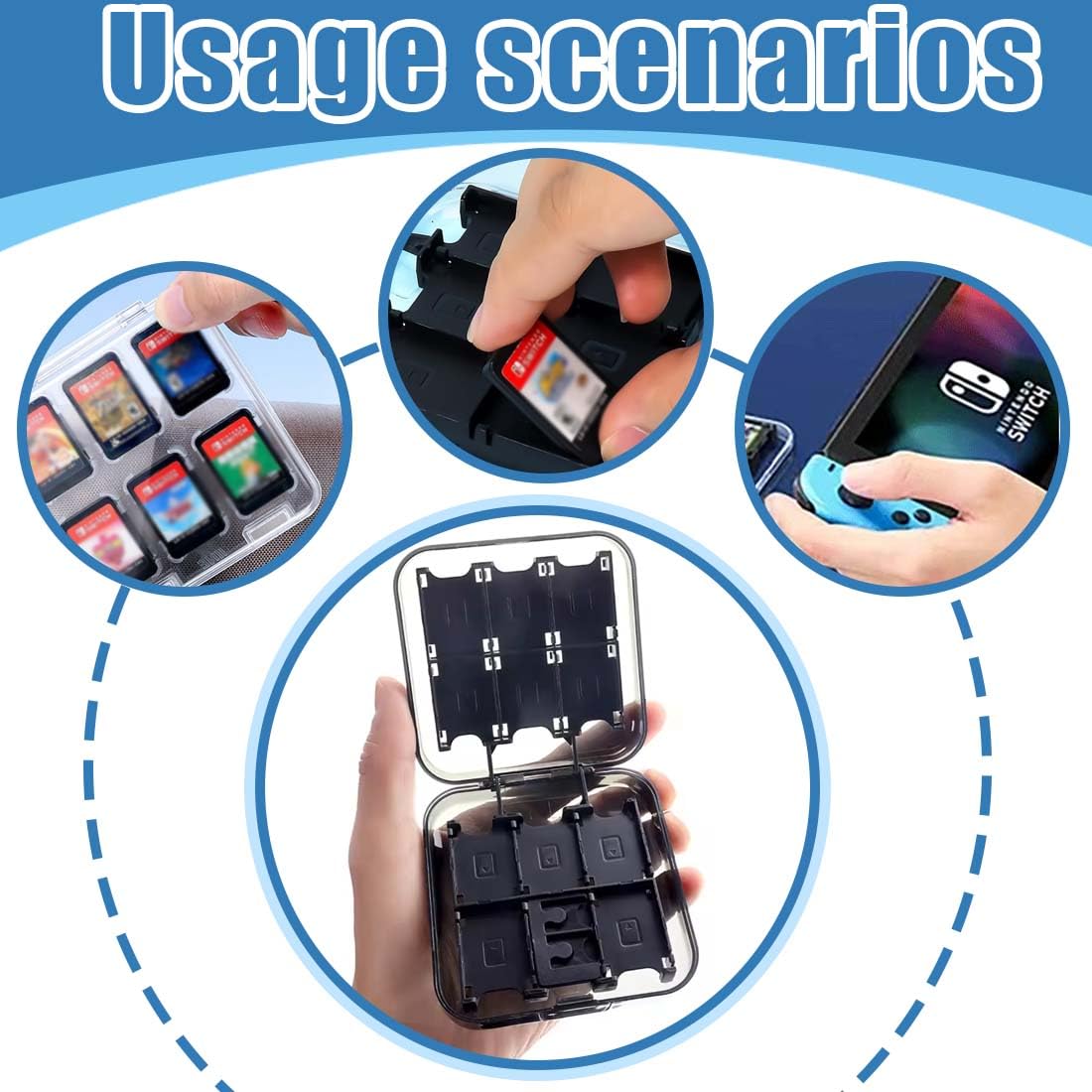 Étui transparent pour rangement de jeux Switch, pour 12 cartes Switch, Protection élégante, Rangement pour jeux