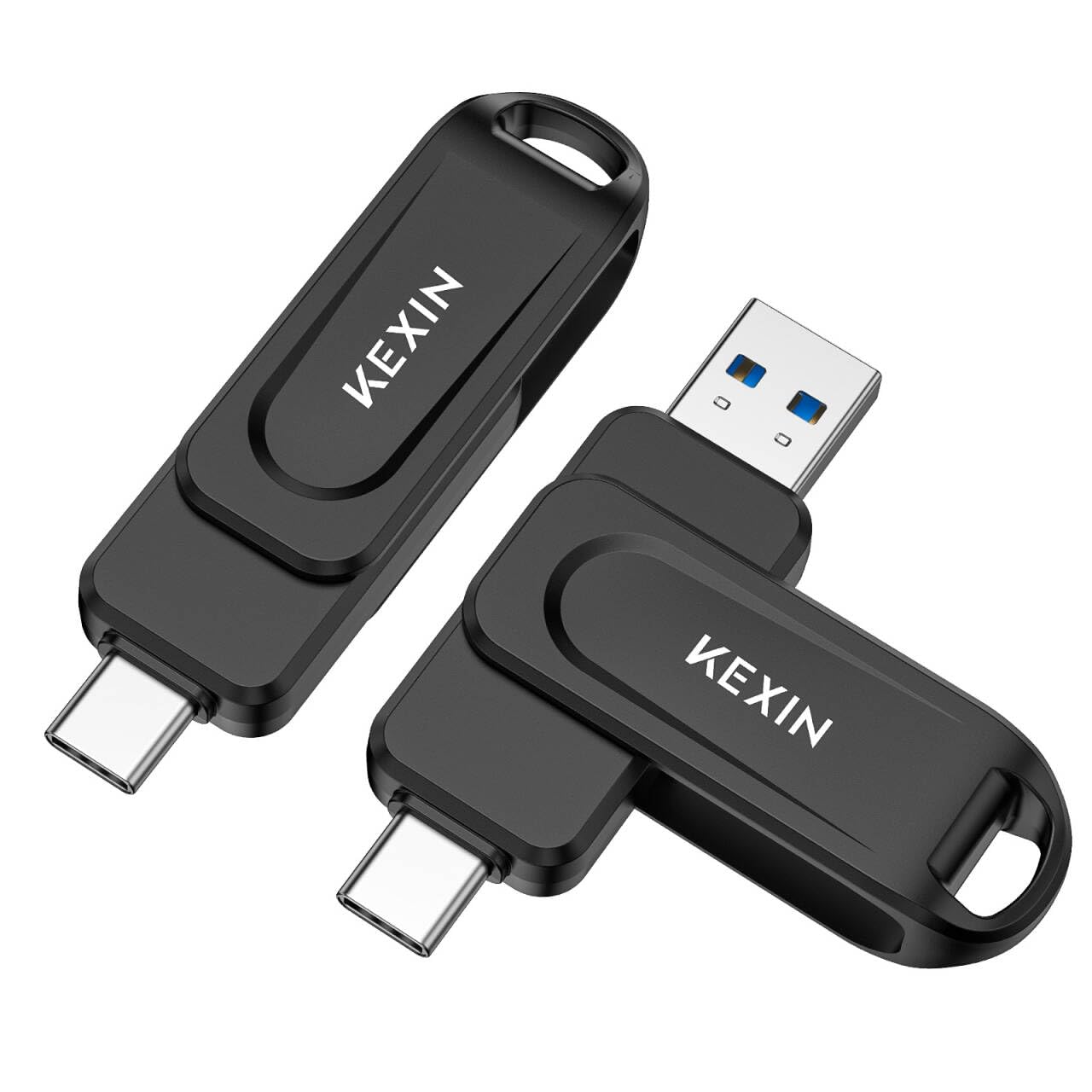 KEXIN USB C Stick 32GB USB 3.0 OTG 2er Pack, bis zu 100 MB/s, Dual-USB Type-C & USB-A Anschlüsse, Speicherstick für Handy, iPhone 15/16/17, Tablet, Auto, PC