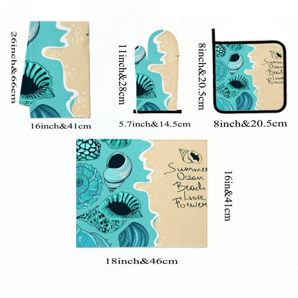 9PCS Ocean Seashell Art Cucina Decor e Accessori Set