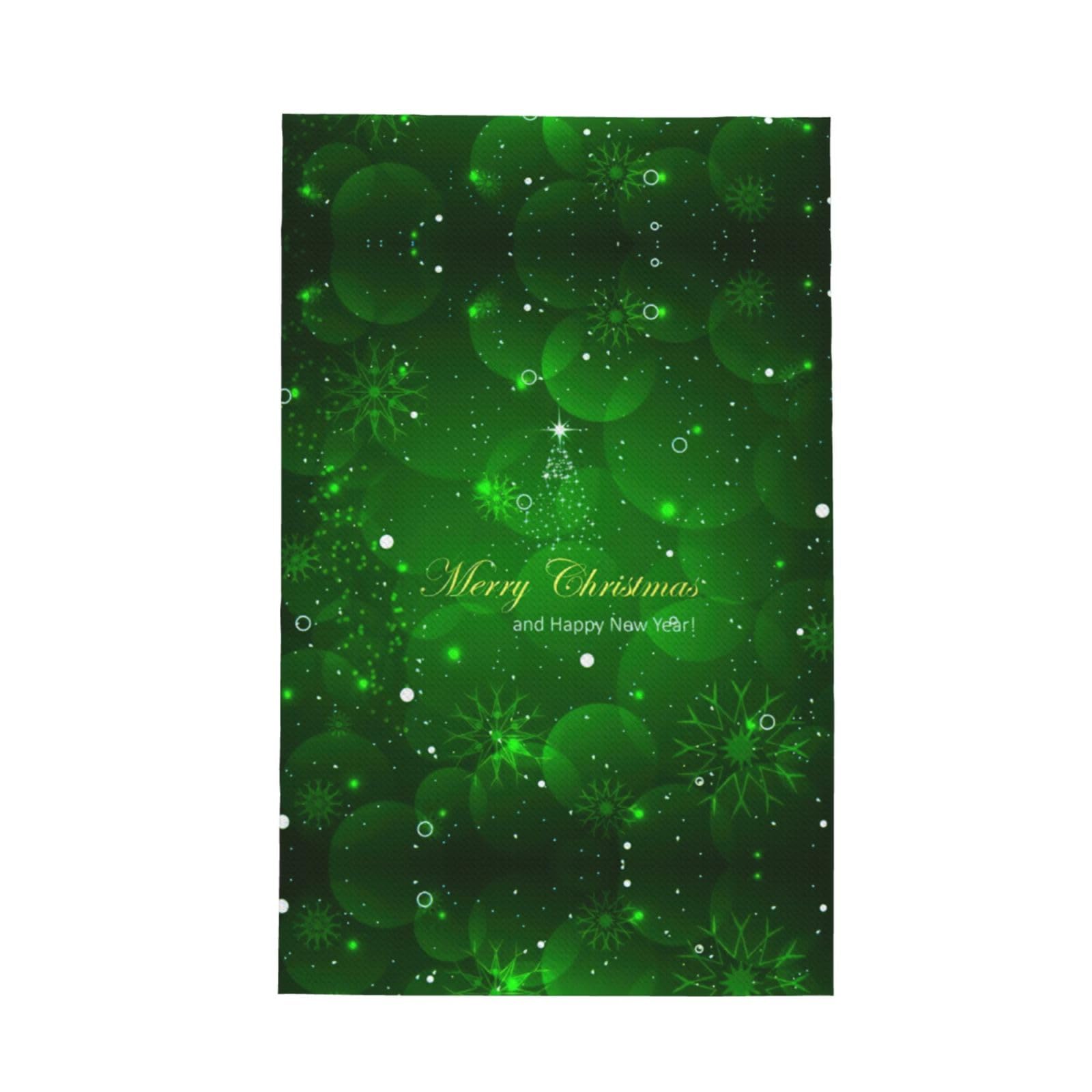 XXahnbm Merry Christmas1 Print Waffle Kitchen Towel,Absorbent Hand Towel