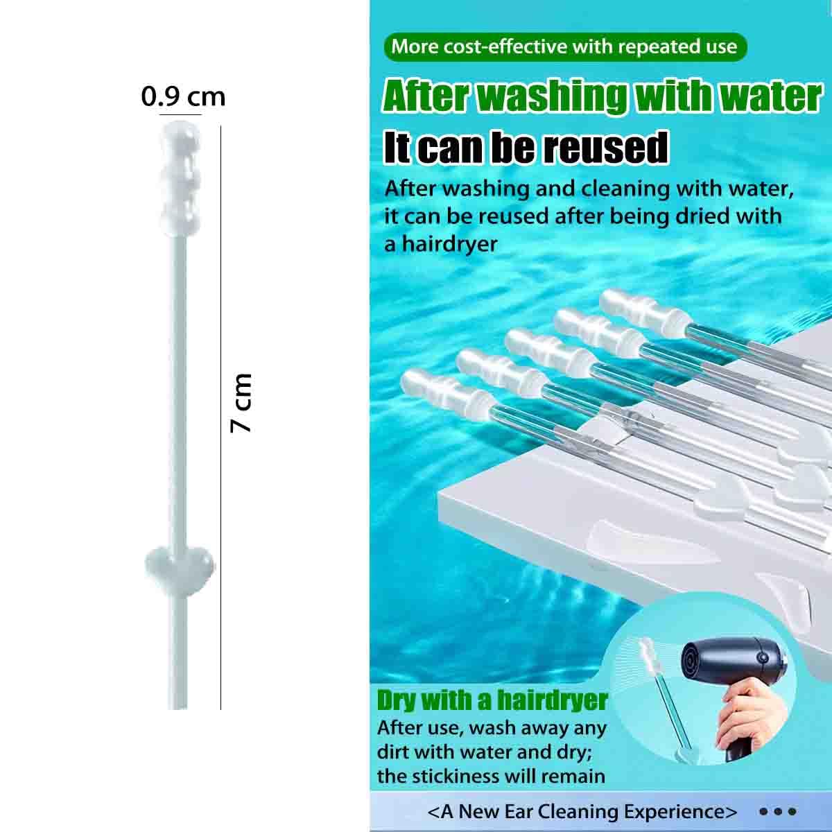 48 szt. patyczków do usuwania woskowiny usznej,samoprzylepne patyczki do uszu,miękka,samoprzylepna wykałaczka do uszu,łyżeczka czyszczenia uszu,wielorazowe narzędzia usuwania woskowiny usznej