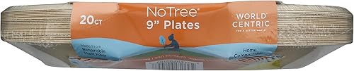 Miniatura 7 de World Centric Plato de fibra compostable de 9 pulgadas con pajita de trigo/bagazo, 20 piezas, 9 pulgadas