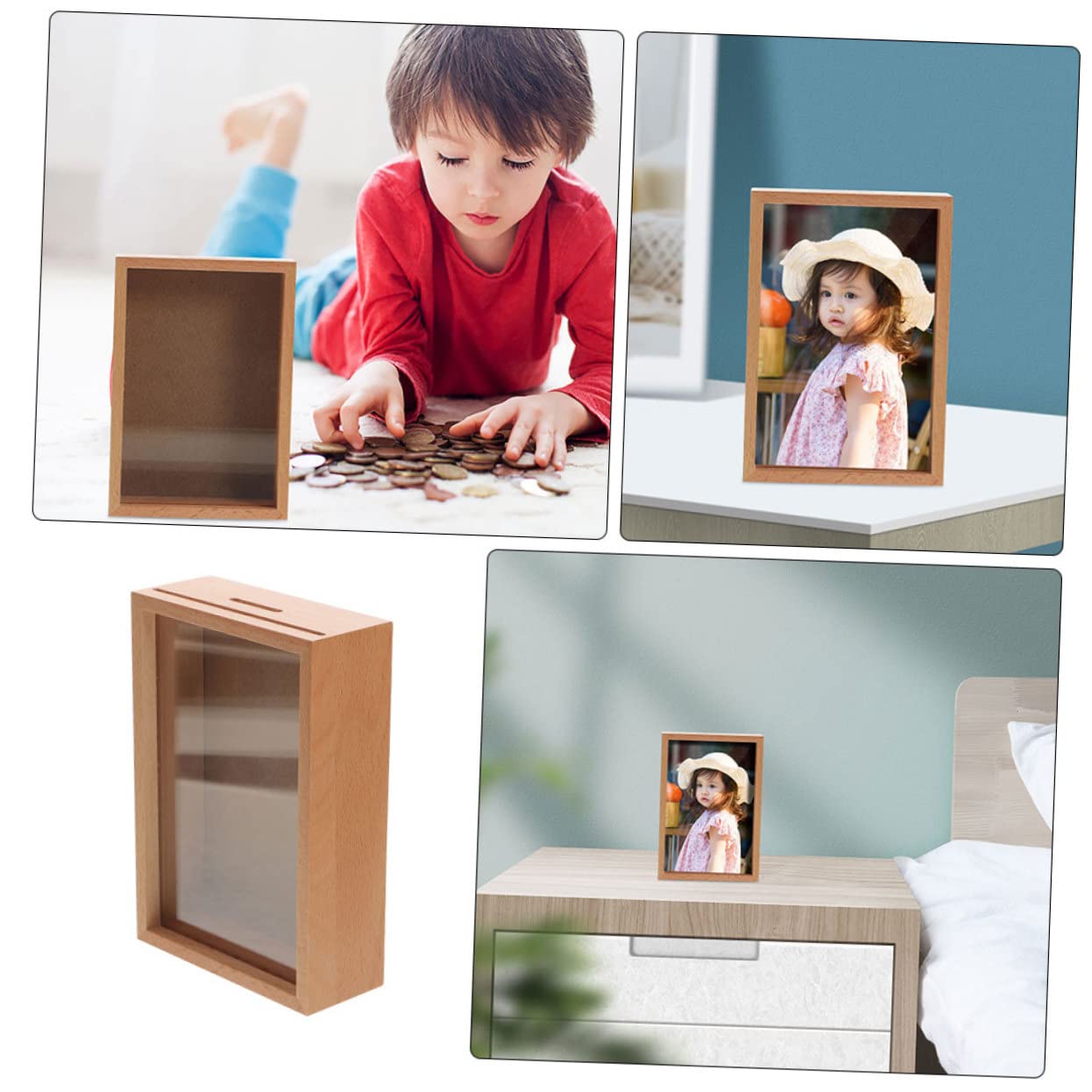 Uonlytech Wooden Hidden Safe Picture Frame – Discreet Storage Box For Cash, Jewelry & Valuables, Fits Office Or Bedroom Decor