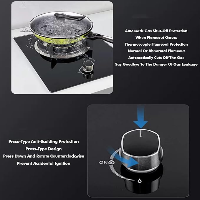 Estufa de Gas de 1 Quemador 5.2kW con Vidrio Templado y Encendido Automático miniatura 3