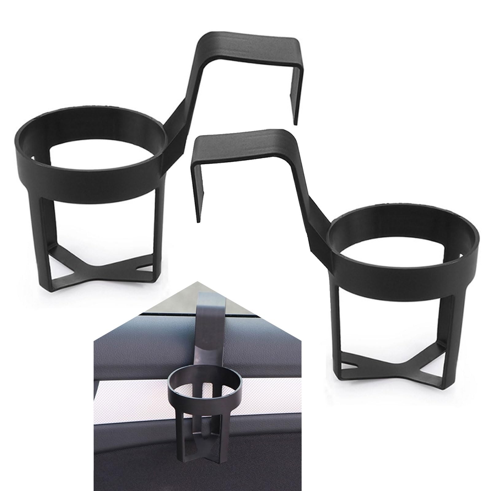 Tapis De Porte-gobelet, 2 Pièces Auto Voiture Véhicule Tasse D'eau Porte-Bouteille Pad Tapis Rond En Silicone Antidérapant Noir