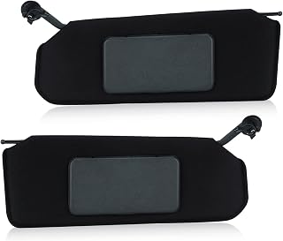 Left Driver & Right Passenger Sun Visor for Chevrolet C5 Corvette 1997 1998 1999 2000 2001 2002 2003 2004, Replaces 10442033,10442034, with LED Lights(Black)