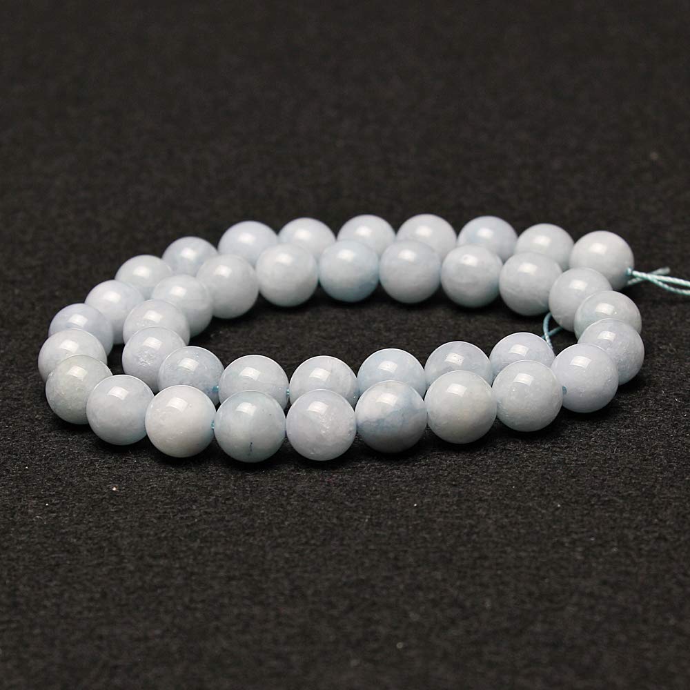 MJDCB Round Stone Beads 6mm Aquamarine Loose Gemstone Beads for Jewelry Making Bracelet Necklace 60pcs - Image 2
