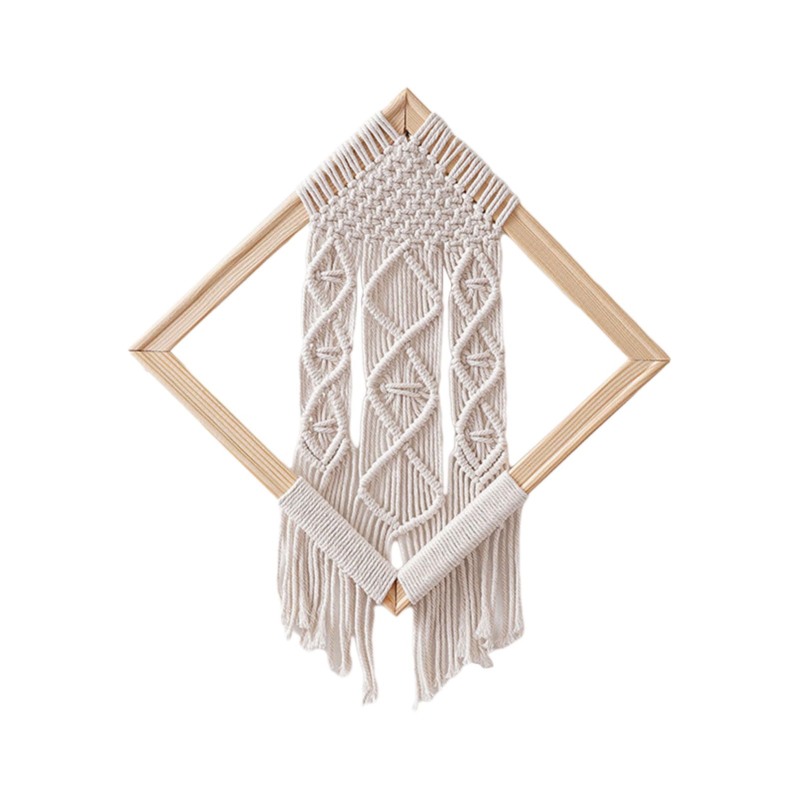 Hsioluted Handwoven Cotton Tapestry Unique Cotton Blanket Delicate Fringe Tapestry Ornament Personalized Decor for Art Lovers or Shop Decoration
