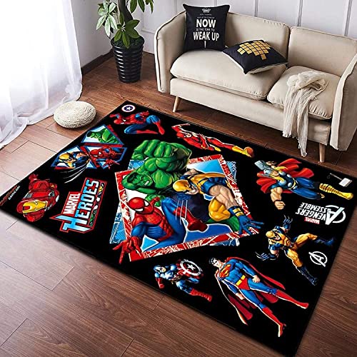 BILIVAN Avengers Anime-Teppich Wohnzimmer Schlafzimmer Kinder Nachttisch Wunder Spider gemusterte...