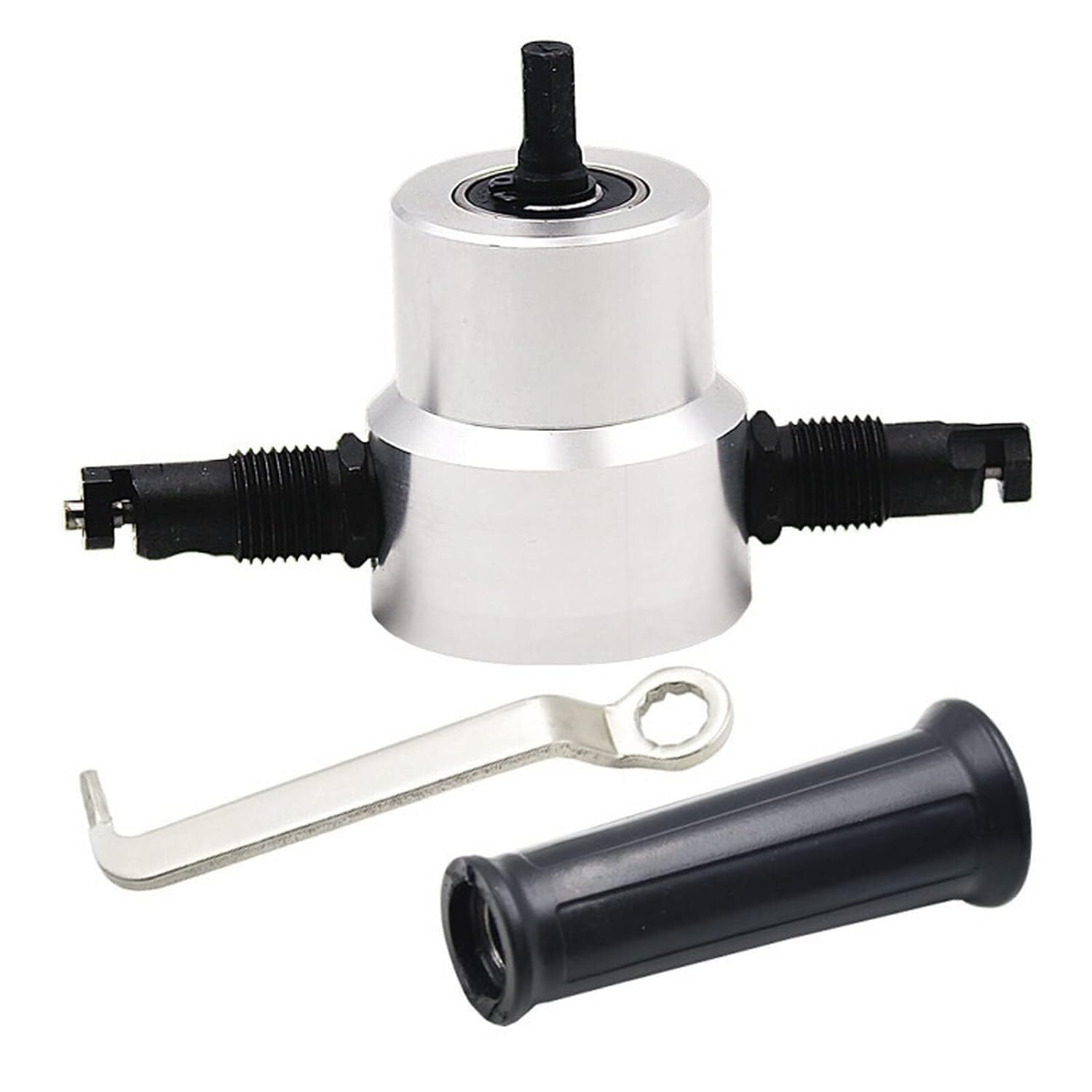 Tool Part for Adjustable Double Head Sheet Metal Nibbler Cutter Cutting Tool Power Drill Attachment Sheet Metal Cutter - (Color: A)
