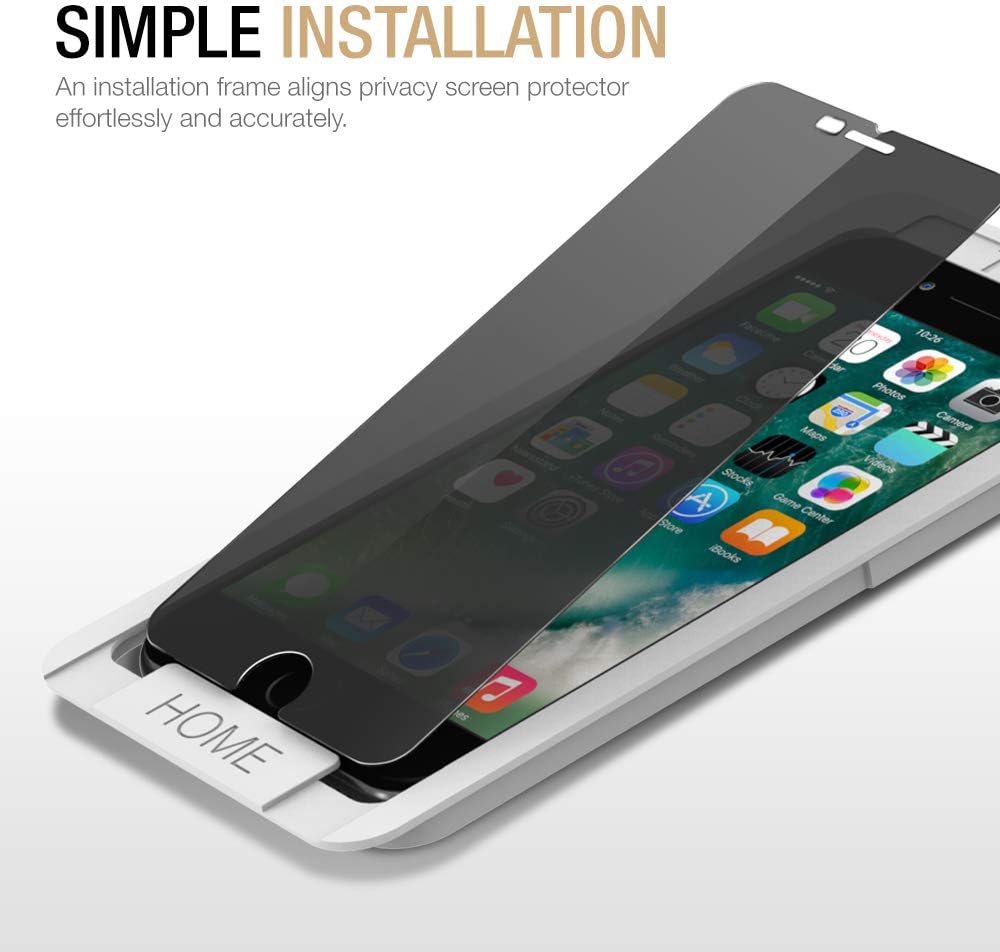 uShield Privacy Screen Protector for Apple iPhone 8 / iPhone 7/ iPhone SE 2020 (Installation Frame) Tempered Glass Screen Protector Compatible with iPhone 8, 7, SE 2nd Gen (3Pack)