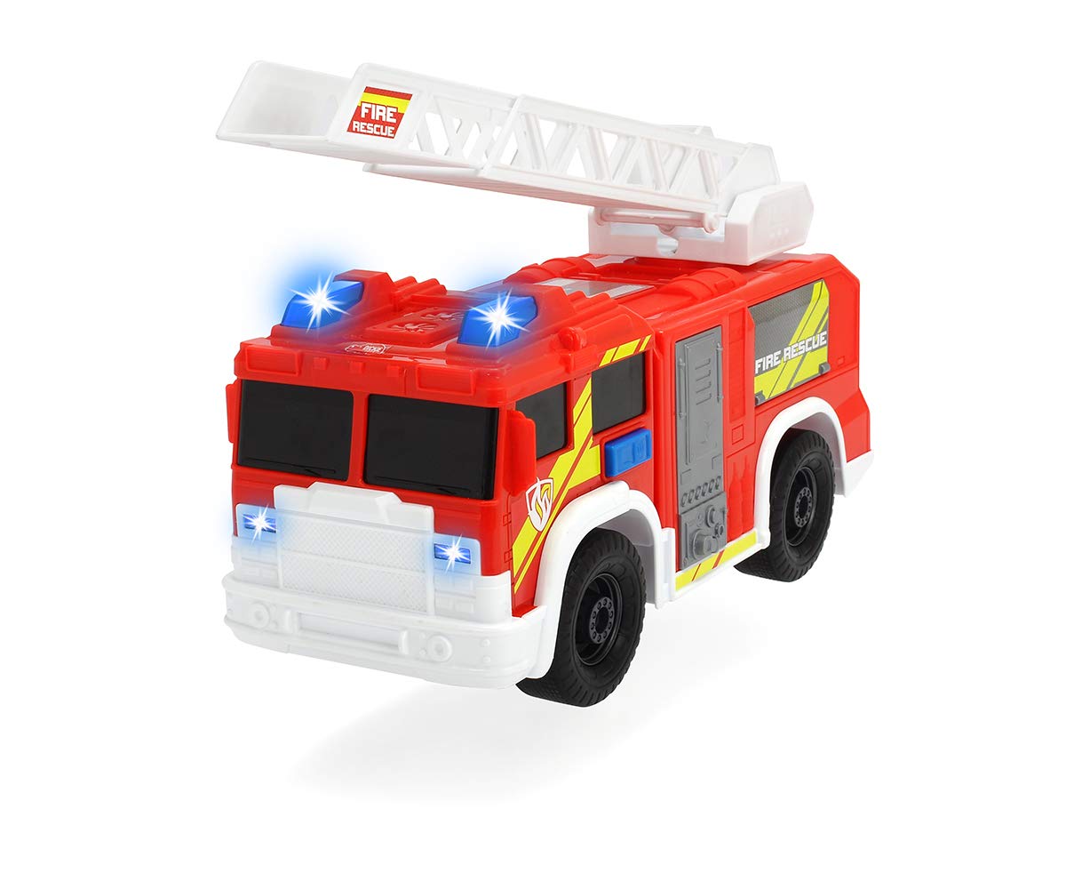 Dickie Toys203306000 Fire Rescue Unit, Feuerwehrauto, Spielzeugauto, Feuerwehr, bewegliche und ausfahrbare Leiter, Licht & Sound, inkl. Batterien, 30 cm groß, ab 3 Jahren