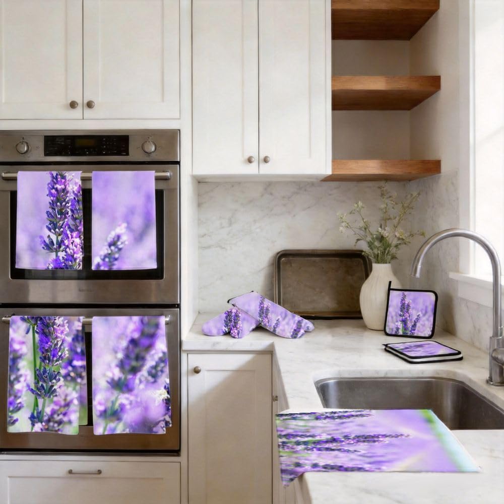 9PCS Bella Lavanda Field2 Cucina Decor e Accessori Set