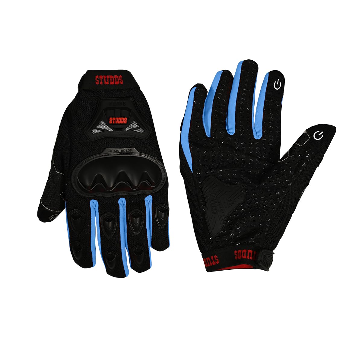 STUDDS SMG 6 Full Finger Bike Riding Gloves with Touch Screen Sensitivity Thumb & Index Finger, Knuckle Protection Mesh Fabric, Anti-Slip Silicon Pads (Blue, XL)-picture-28