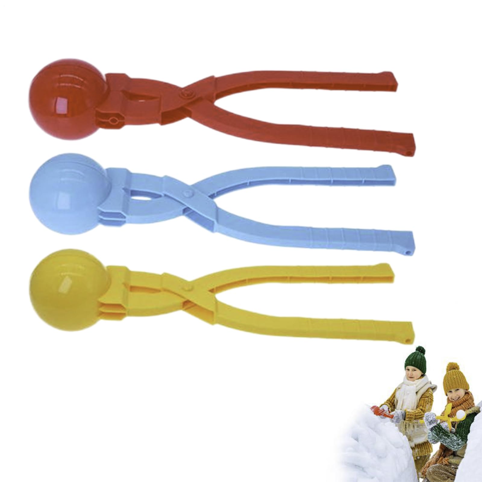 Snowball Maker, 3 Pieces Snow Ball Clips, Snow Ball Maker Mold, Large SnowBalls Makers Tool For Kids, Portable Snowball Scoop, Preventing Frostbite On Hands, For Boys And Girls Winter(Random Color)