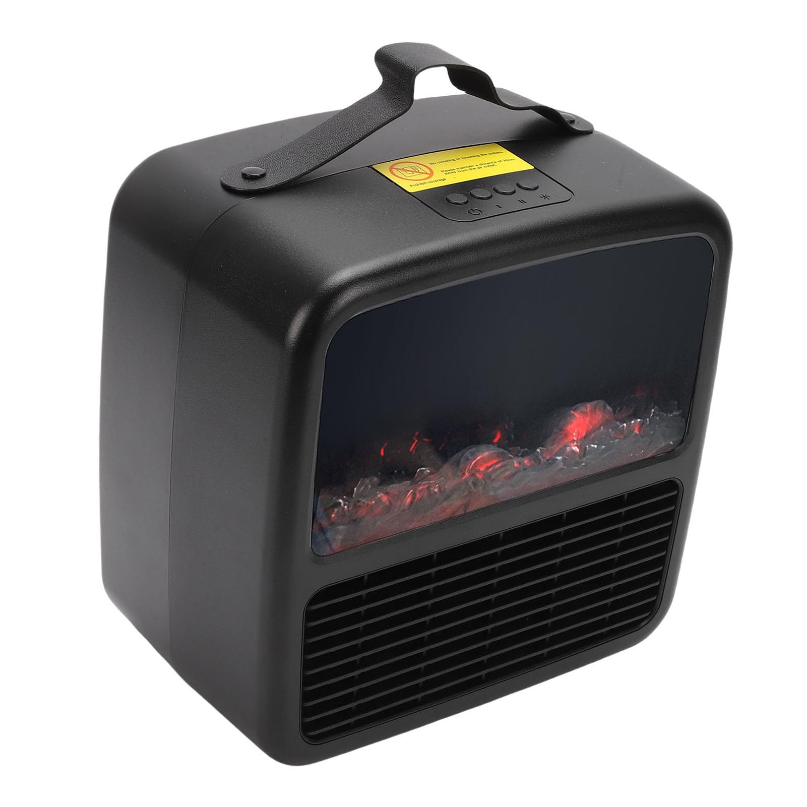 Fdit Calentador Portátil 1500W con Efecto de Fuego 3D Dinámico, Protección contra Sobrecalentamiento, Funcionamiento Silencioso para Oficina en Casa (Enchufe de la UE 230V)