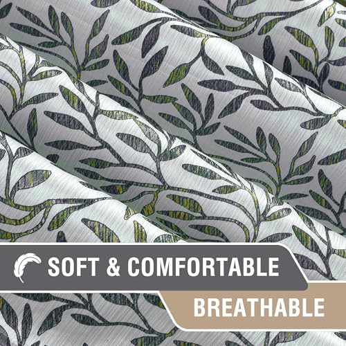 Image of Cortina Polyester 75% Blackout Curtains Set of 2 Floral Print | Grommet Eyelet Window Curtains for Living Room, Bedroom & Kids Room | Light Filtering Drapes for Privacy (Grey, 5 FT)