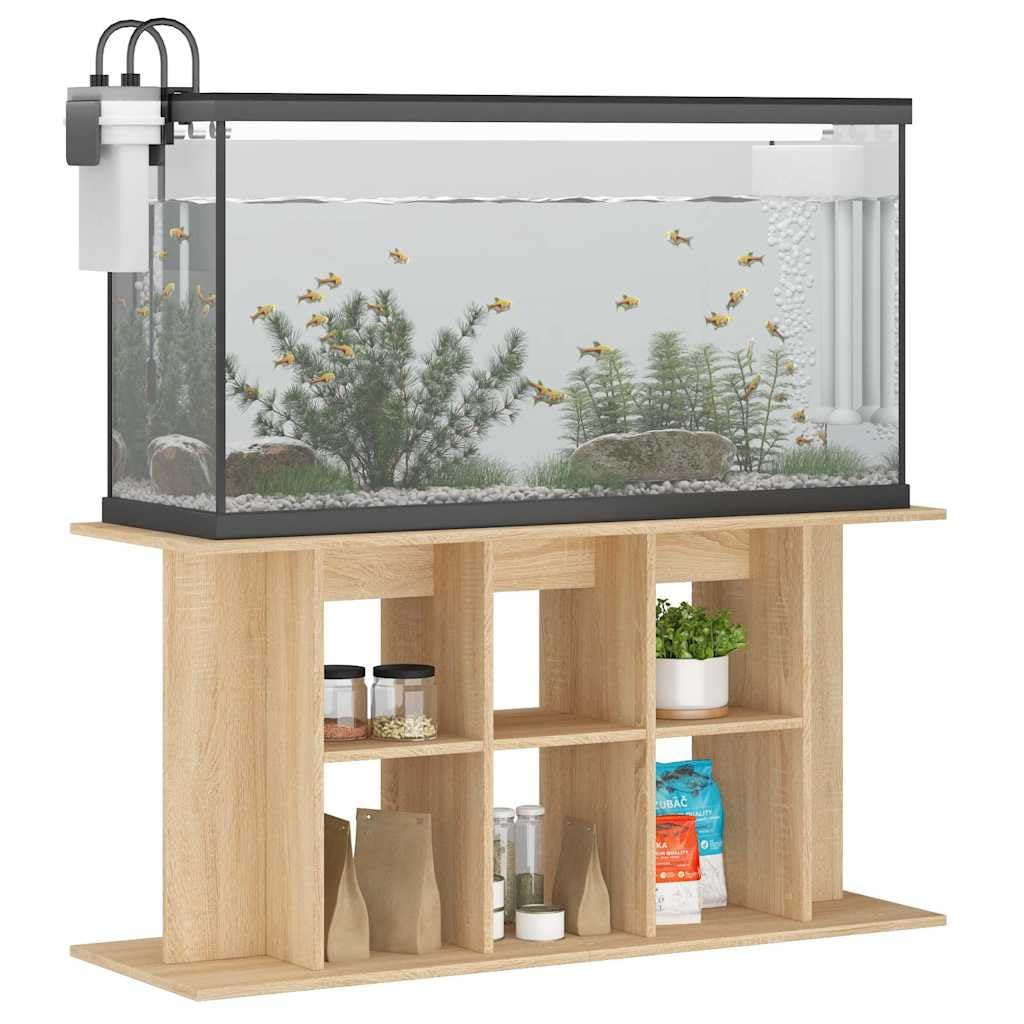 Aquarienschrank Sonoma Eiche Holzoptik 120 x 40 x 60 cm Unterschrank für Aquarium Fischbecken mit Stauraum