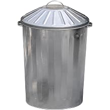 CrazyGadget 90 Litre 90L Extra Large Galvanised Metal Dustbin Kitchen House Garden Storage Unit Bin.