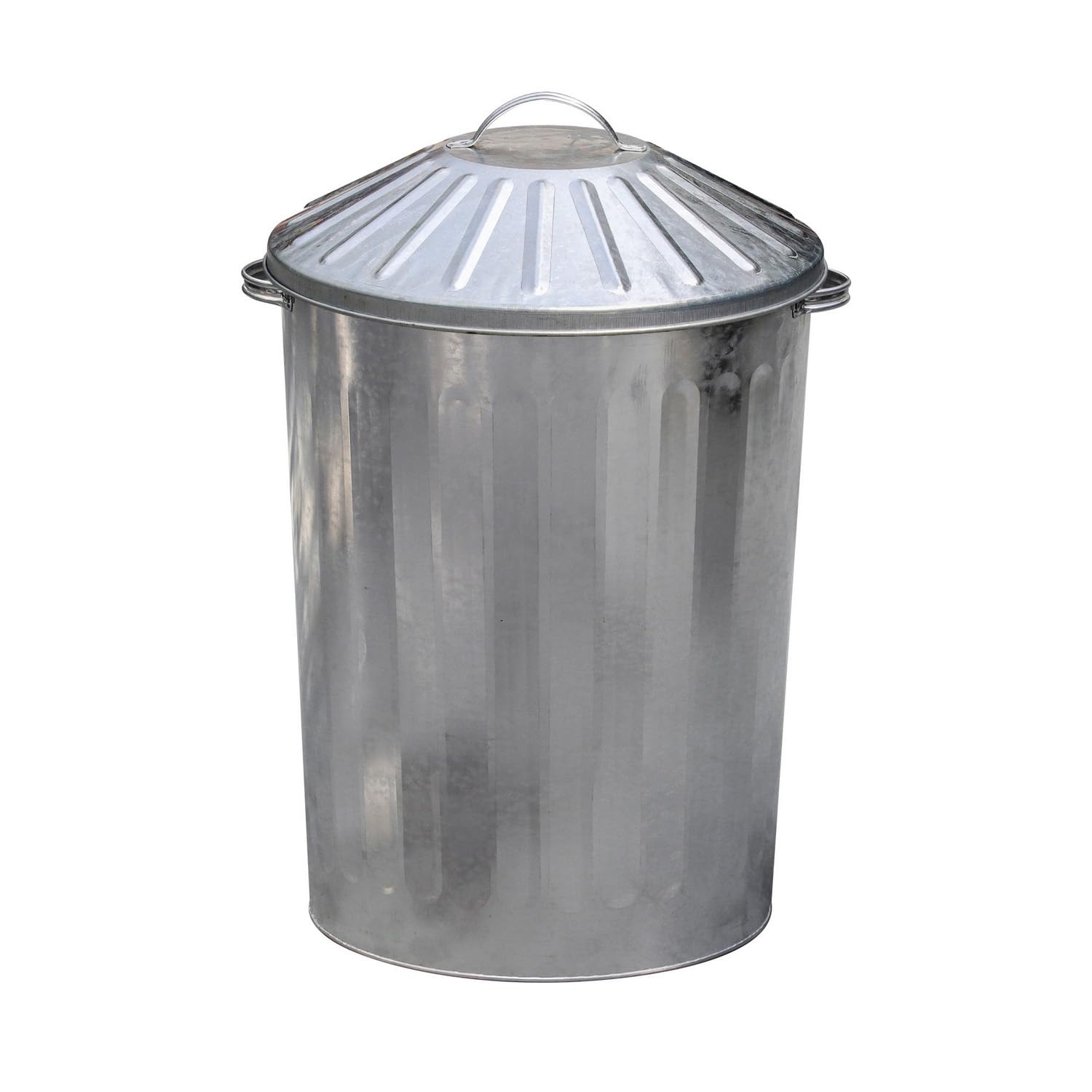 90 Litre 90L Extra Large Galvanised Metal Dustbin Kitchen House Garden Storage Unit Bin.