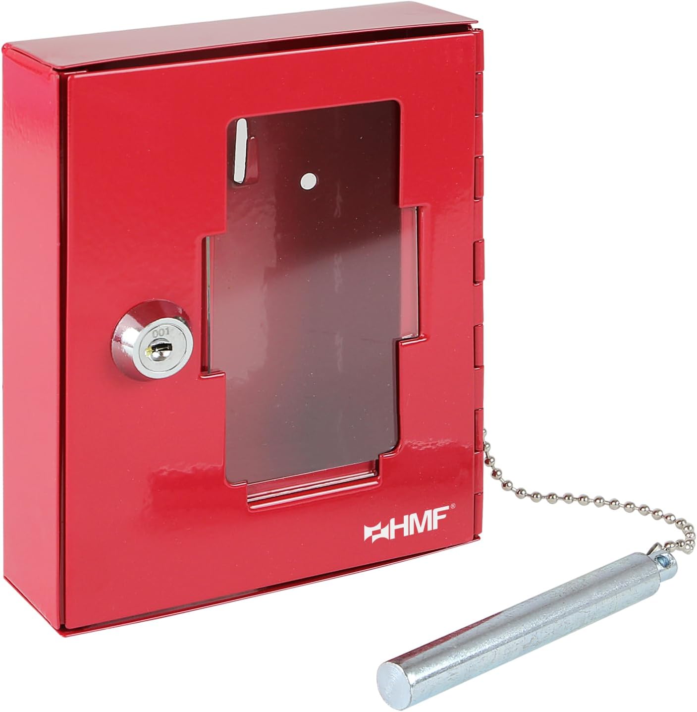 1021-03 Emergency Key Box with Glass Breaking Hammer 15.0 x 12.0 x 4.0 cm RAL 3002 Red