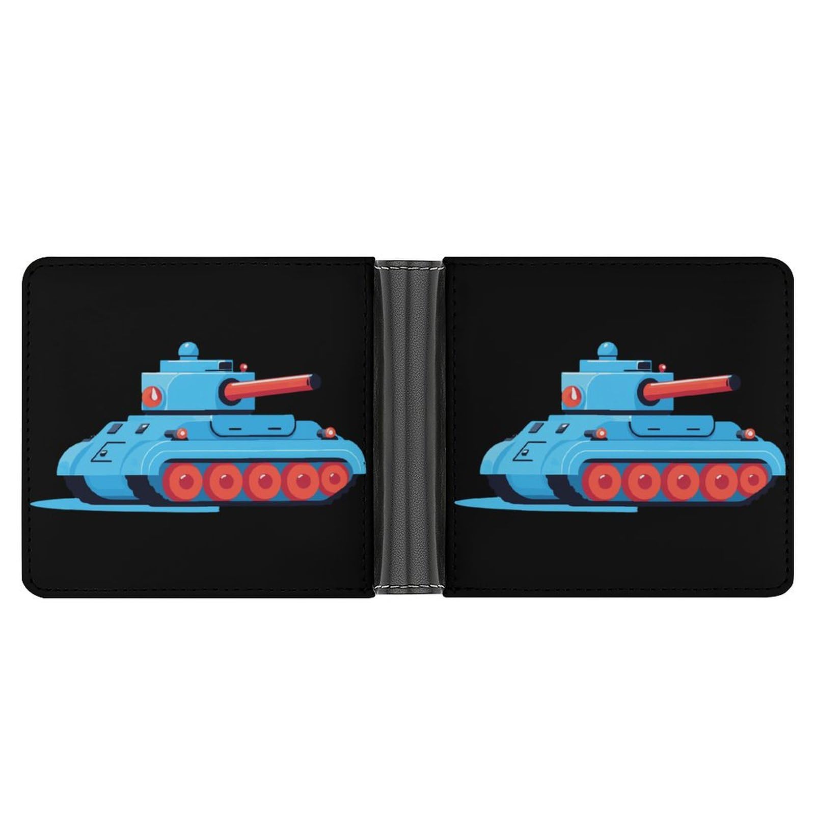 Tank Bifold Wallet PU Leather Coin Purse Lightweight Credit Card Holder Wallet Money Clip