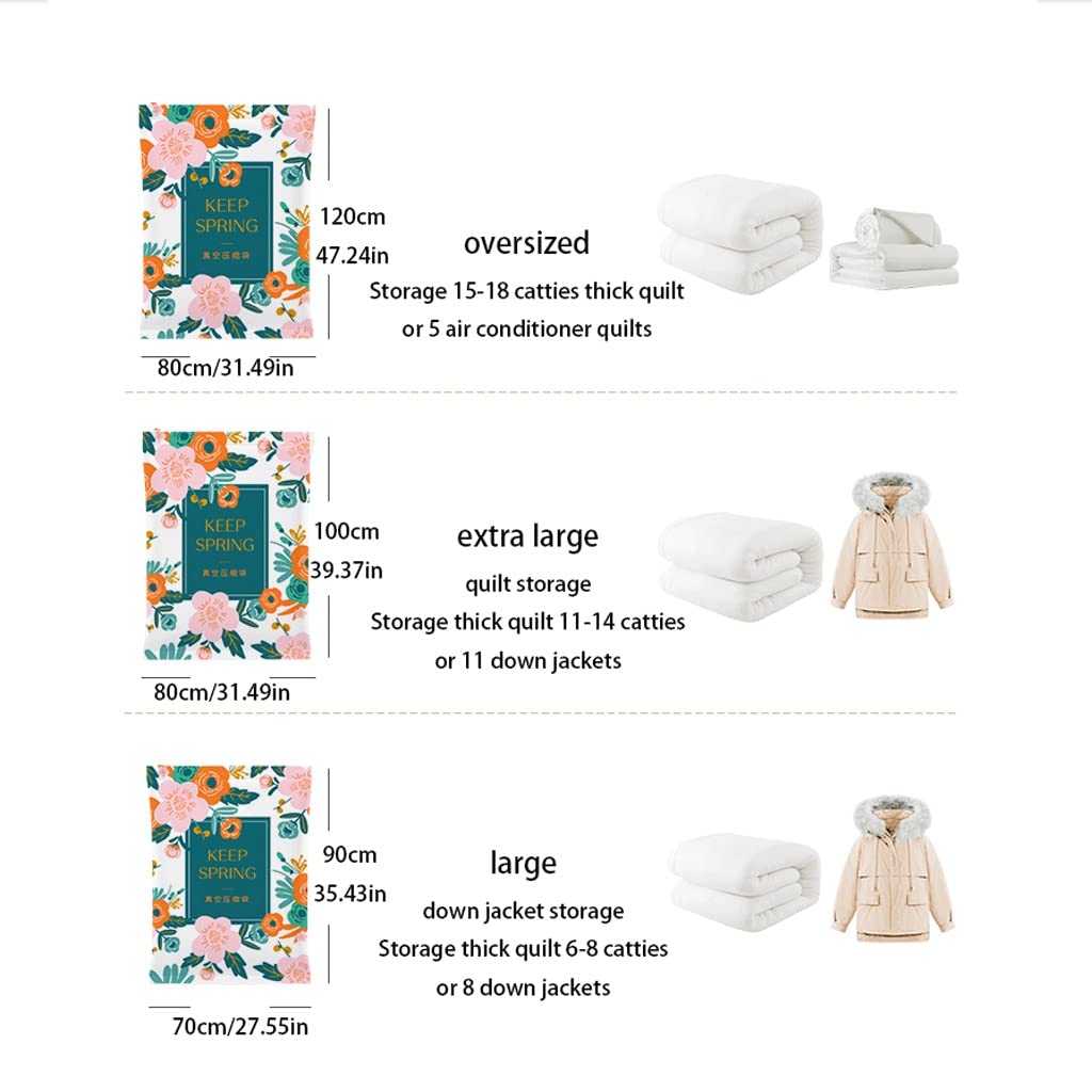 Bolsas de almacenamiento al vacío Paquete de 4-8 Bolsas de almacenamiento de compresión Bolsas de sellado al vacío reutilizables para almacenamiento de ropa con bomba eléctrica Bolsas de ahorro d