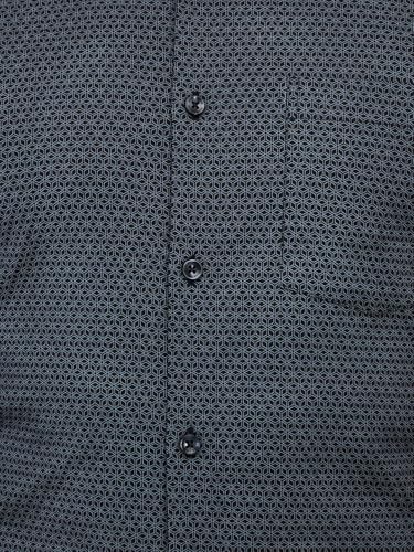 Image of Park Avenue Men's Print Pattern Slim Fit Cotton Blend Full Sleeve Semi Cut Away Collar Formal Shirt