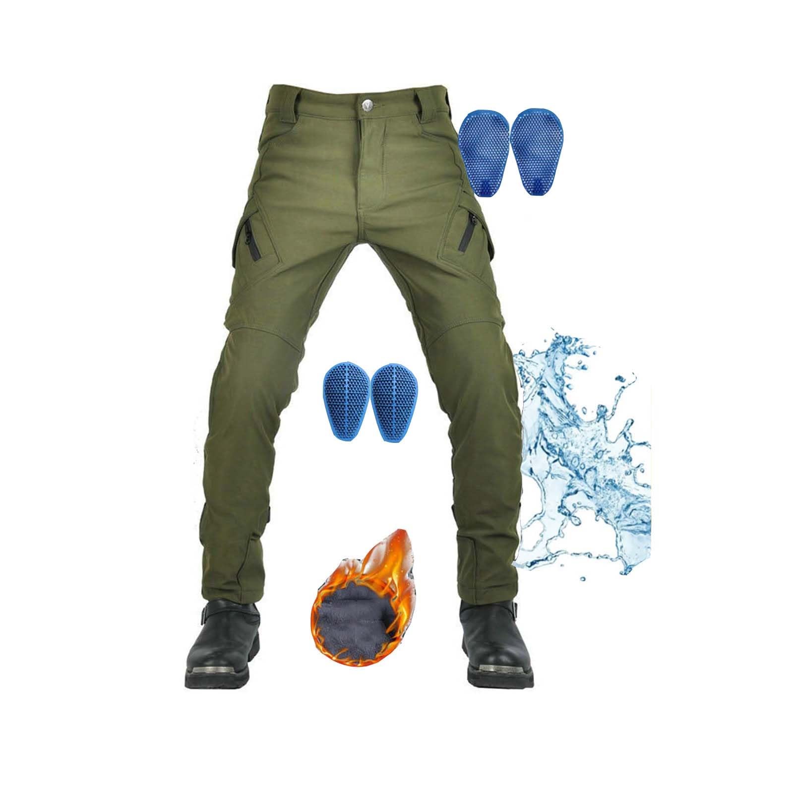 WESBR Pantaloni Impermeabili da Motocross/Ciclismo Addensato nei Pantaloni da Moto Invernali Viene Fornito con Armatura CE Come Abbigliamento Quotidiano, Protezione da Ciclismo