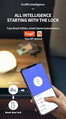 Miniatura 4 de Cerradura inteligente con huella dactilar, cerradura de puerta con contraseña de pantalla táctil, cerraduras electrónicas, bloqueo de puerta